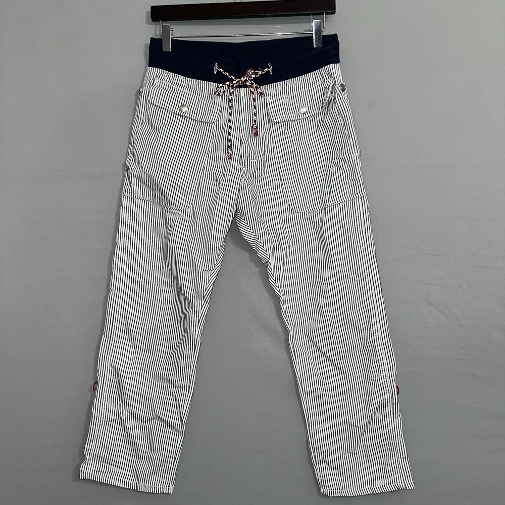 Vtg Lee Sanforized Union Made Pants Hickory Striped Women's 30x26.5 Nautical